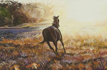 Original Impressionism Horse Paintings by Stephanie Hoogveld