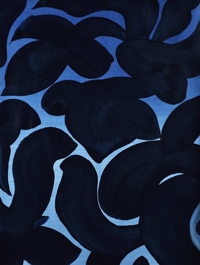 Blue Feathers Painting by Yeachin Tsai