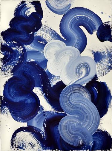 Blue Feathers Painting by Yeachin Tsai