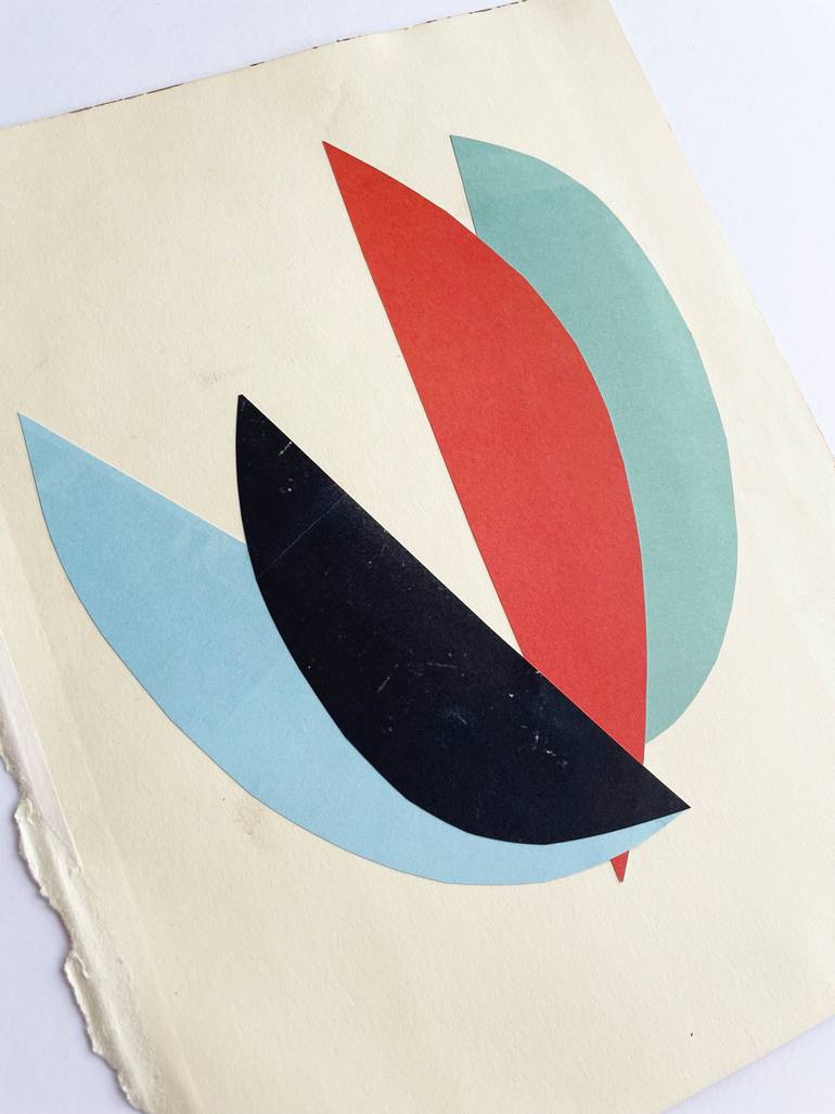 Original Abstract Floral Collage by Cassia Beck