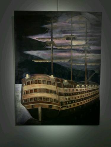 Original Fine Art Boat Paintings by Elaine Renée Smith