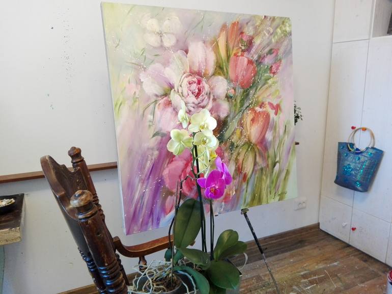 Original Realism Floral Painting by Natalia Pevzner