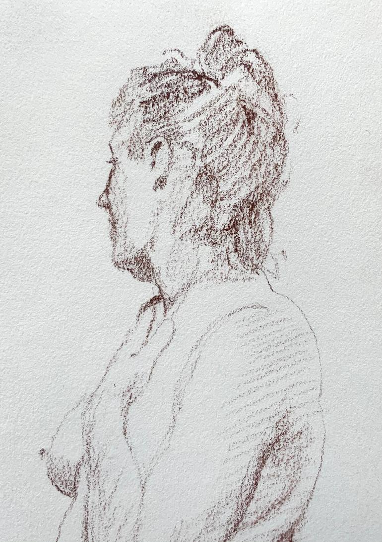 Original Figurative Nude Drawing by Bob Smith