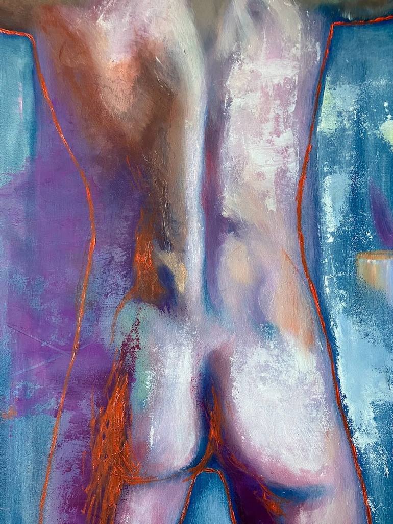 Original Abstract Expressionism Nude Painting by Wilhelm Sommer