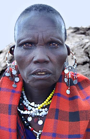 The Maasai lady with a blue eyes. thumb