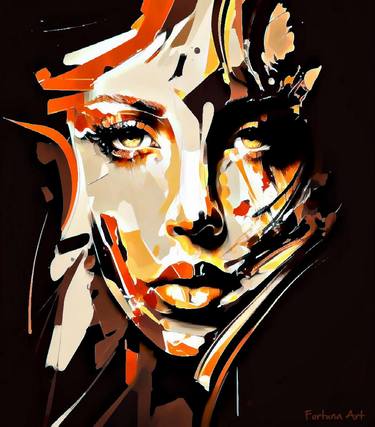 Print of Abstract Expressionism Portrait Digital by Dragica Fortuna