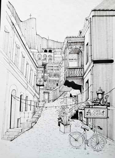 Original Illustration Architecture Drawings by Tamar M Adamia