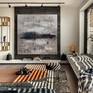Informalism Extra Large Painting Grey Black Brown