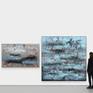 Textured abstract Extra Large Painting Blue Black