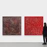 Informalism Extra Large Painting Grey Red