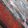 Informalism Extra Large Painting Red Blue Grey