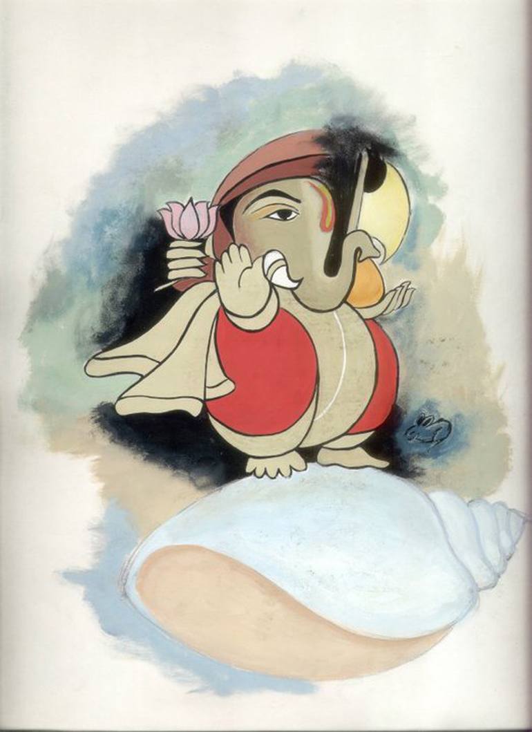 Lord Ganesh Painting by VijayaArts - Welcome To My Online Studio | Saatchi  Art