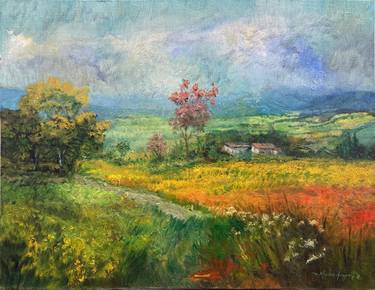 Original Impressionism Landscape Painting by Milan Andric
