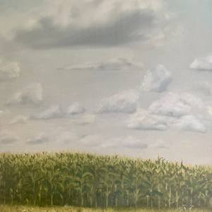 Plein Air: Cornfield by the Mennonite Church, Pennsylvania