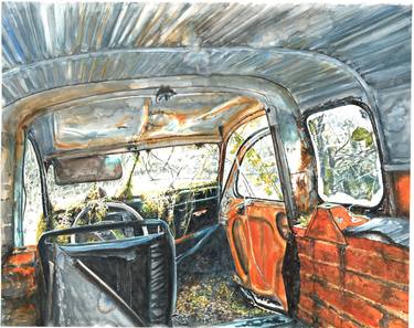 Original Figurative Car Paintings by bruno CHARPENTIER