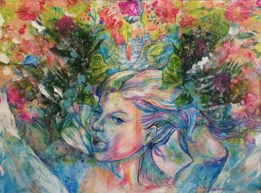 Original Figurative Floral Paintings by Kathleen Rice