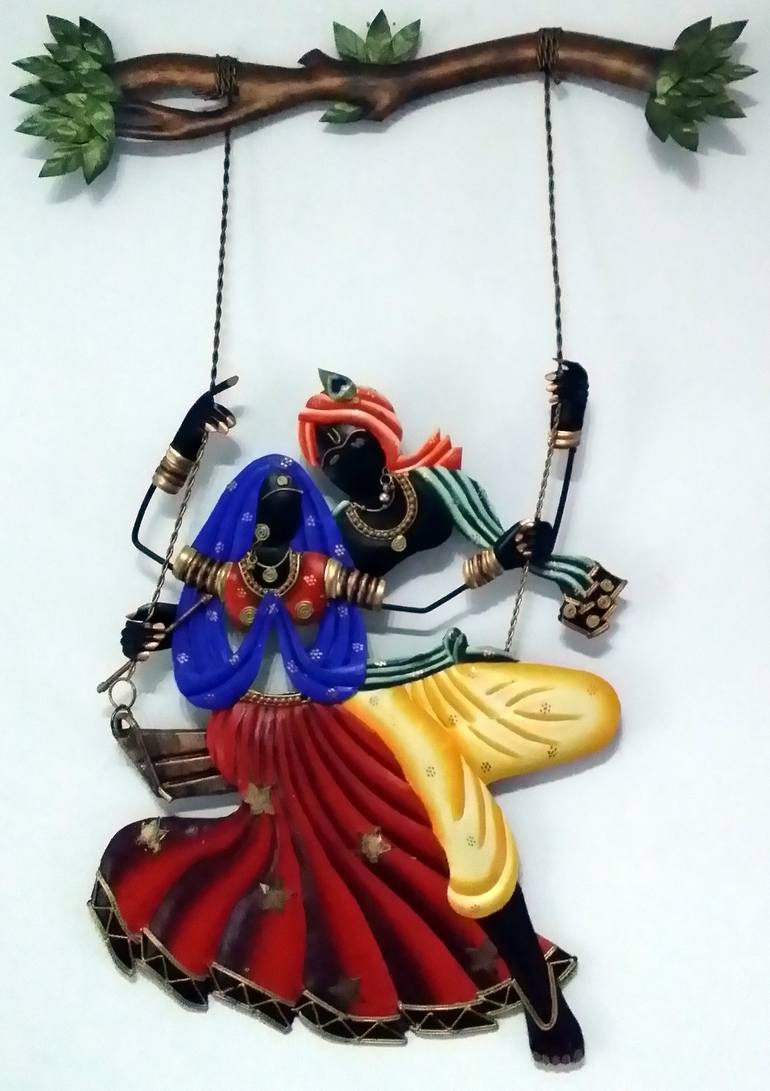Radha Krishna Metal Wall Art Sculpture by Metal Wall art Saatchi Art