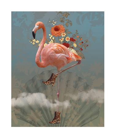 Flamingo in Leopard Boots - Limited Edition 1 of 25 thumb