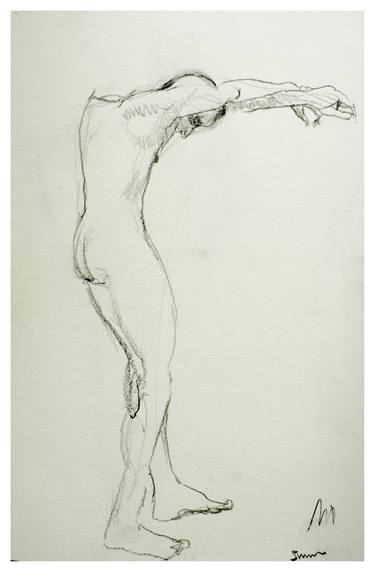 Original Figurative Nude Drawings by Jamie Zubairi