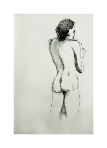 Original Figurative Nude Drawing by Jamie Zubairi