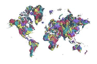 POP ART World Map white | Splashes thumb