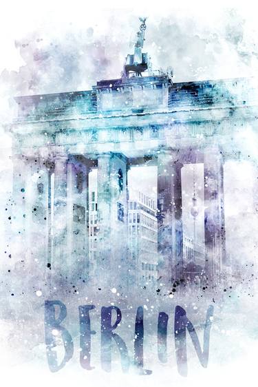 Modern Art BERLIN Brandenburg Gate | jazzy watercolor thumb