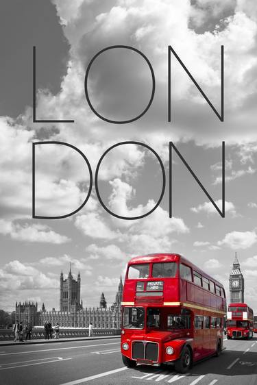 Red Buses in London | Text & Skyline thumb