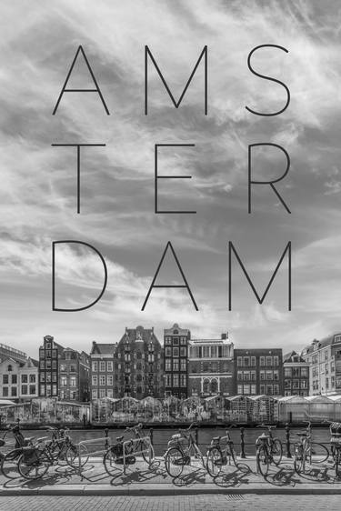 AMSTERDAM Singel Canal with Flower Market | Text & Skyline thumb