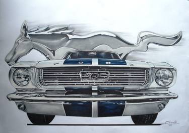 Original Figurative Automobile Drawings by Nicky Chiarello
