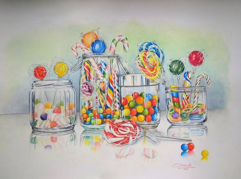 CANDY TEMPTATION Drawing by Nicky Chiarello 