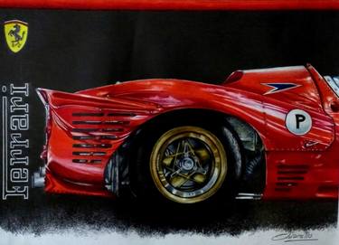Print of Fine Art Automobile Drawings by Nicky Chiarello