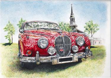 Original Fine Art Automobile Drawings by Nicky Chiarello