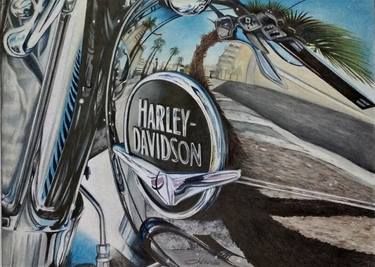 Original Fine Art Motorbike Drawings by Nicky Chiarello