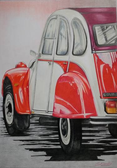 Print of Photorealism Automobile Drawings by Nicky Chiarello