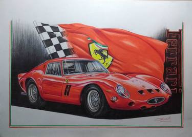 Original Figurative Automobile Drawings by Nicky Chiarello
