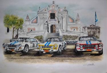 Original Fine Art Automobile Drawings by Nicky Chiarello