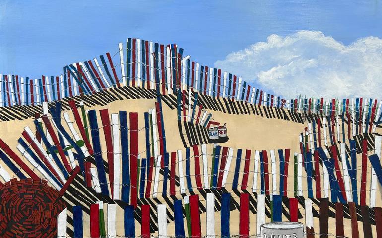 Original Beach Painting by Ken Vrana | Portraiture Art on Canvas | 4th of July Beach Prep