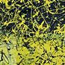 an abstract illustrating a Dicodemy using a swirl drop method in yellow, black paint and clear resin