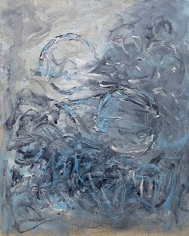 Saatchi Art Artist Gabriela Horikawa; Paintings, “Blue Landscape and Figures 3-20-2023” #art