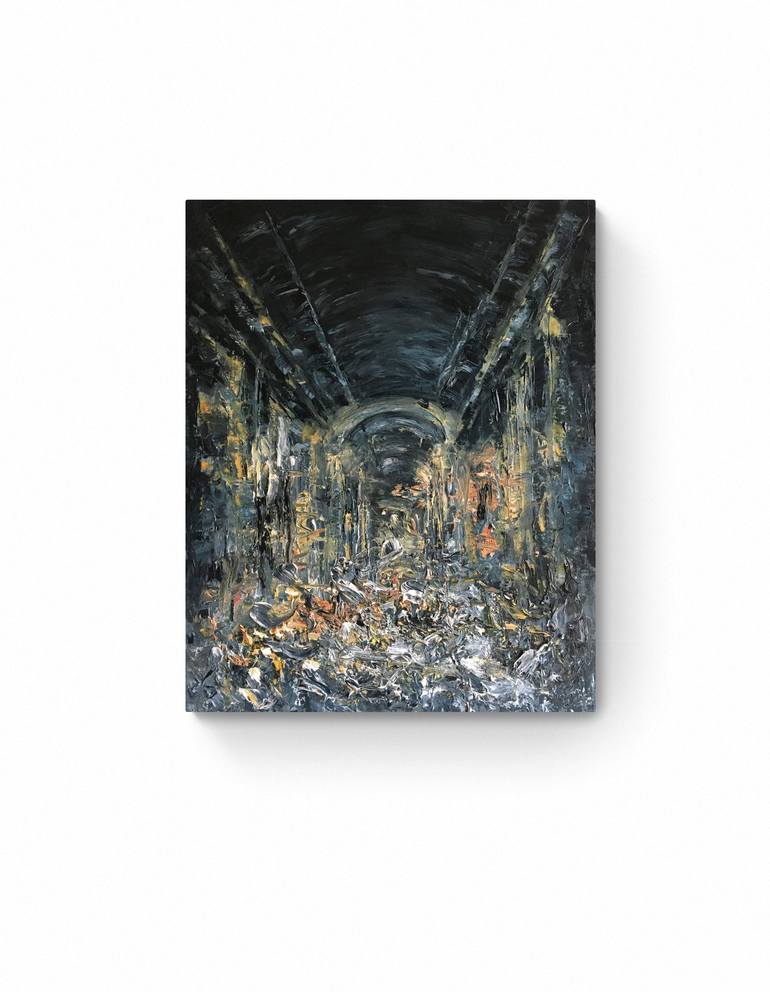 Original Abstract Expressionism Architecture Painting by Gabriela Horikawa