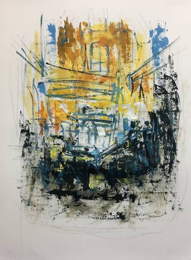 Original Abstract Expressionism Cities Paintings by Gabriela Horikawa