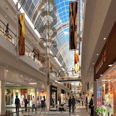 Shopping mall interior rendering Russia thumb