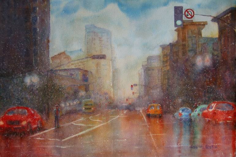 DOWNTOWN SAN DIEGO III SOLD Painting by Astrid Edel Walter | Saatchi Art