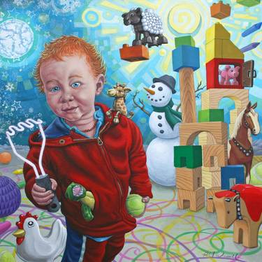 Print of Figurative Children Paintings by Phil Wassell