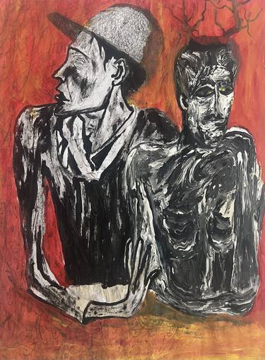 Original Abstract Expressionism People Painting by Rakesh Babwah