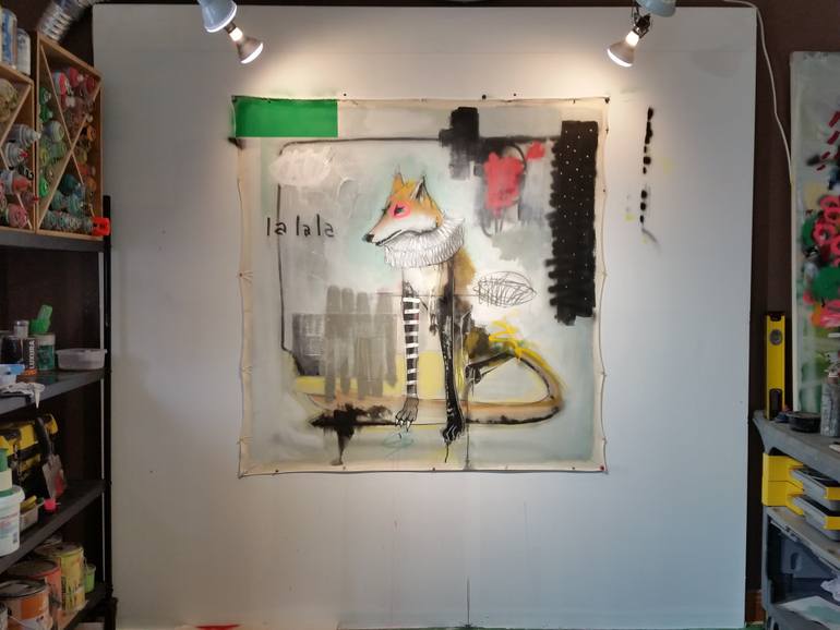 Original Street Art Animal Painting by Jérôme Rochette