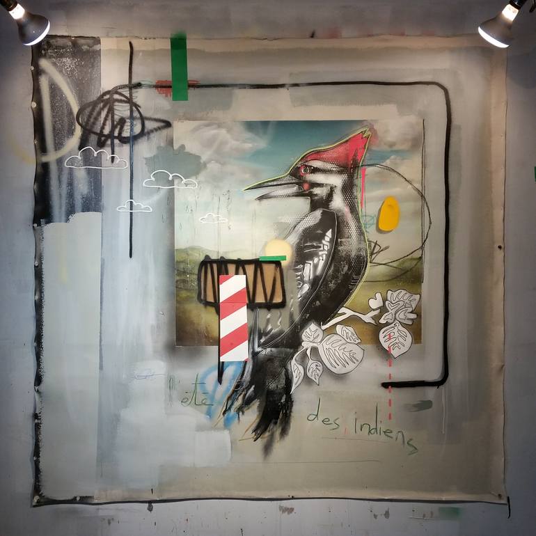 Original Street Art Animal Painting by Jérôme Rochette