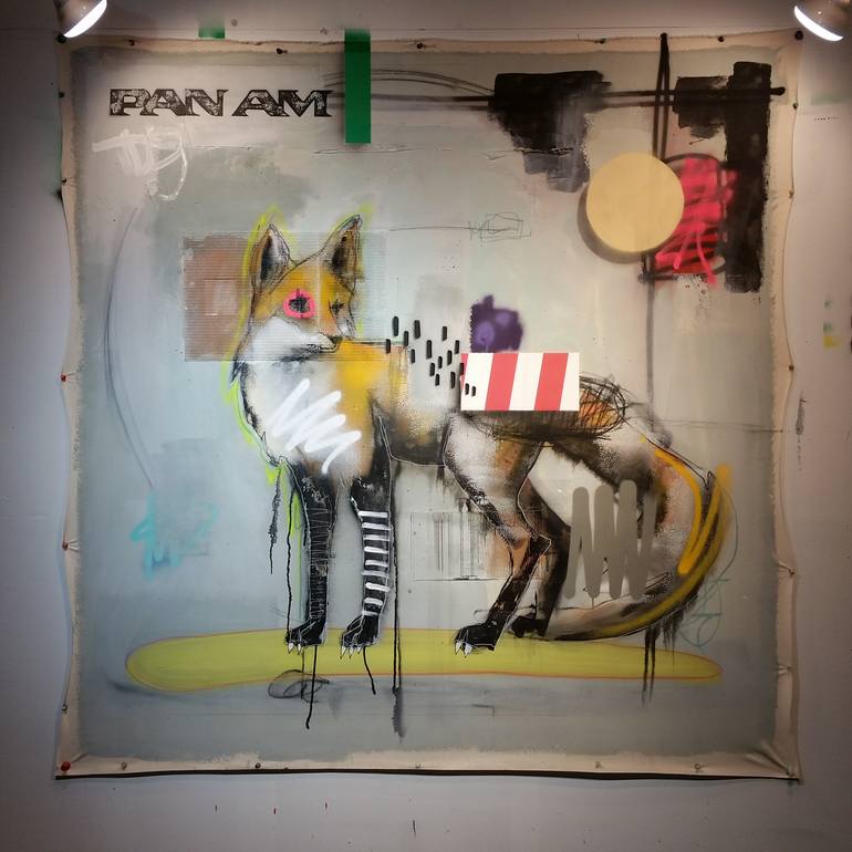 Original Street Art Animal Painting by Jérôme Rochette