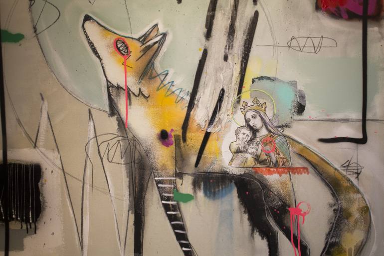Original Street Art Animal Painting by Jérôme Rochette