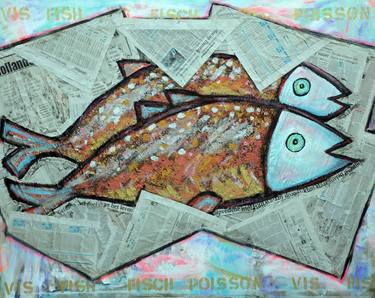 Original Pop Art Fish Paintings by Mieke de Vries